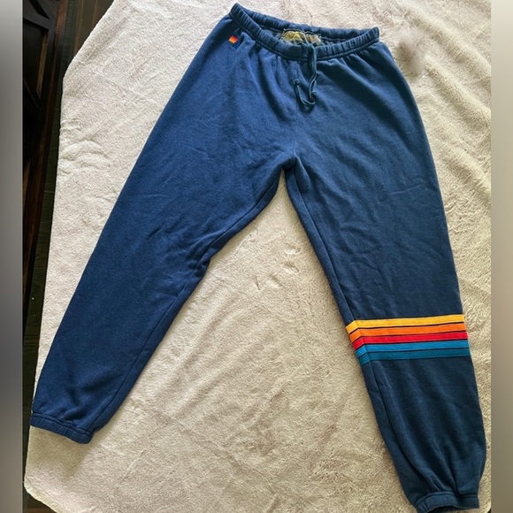 Aviator Nation Rainbow Stitch Sweatpants - Navy XL - Picture 2 of 4